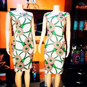 African Ankara (100%) sleeveless knee length